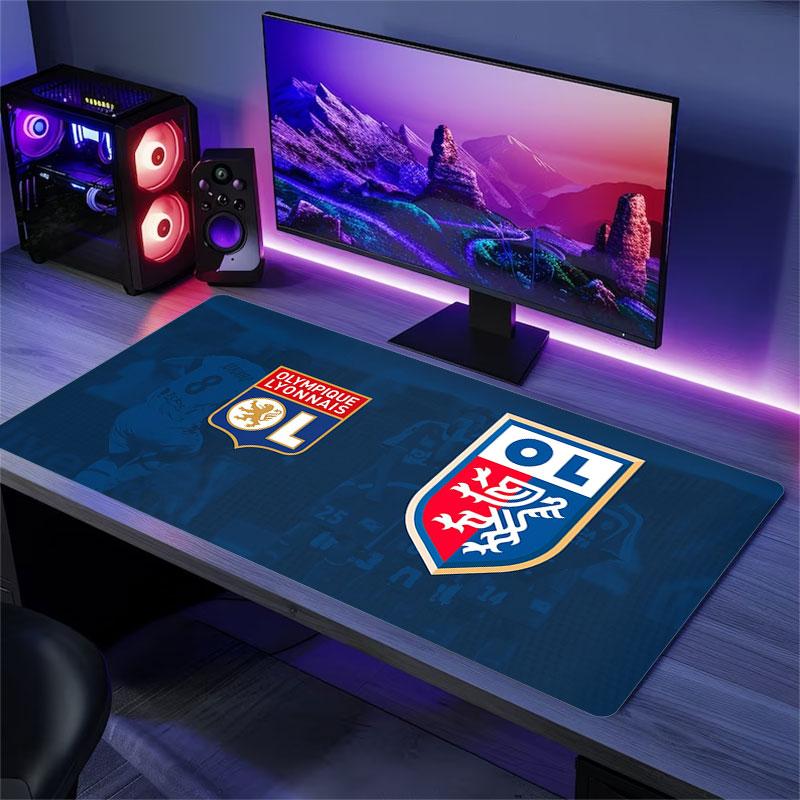 Olympique Lyonnais Football Team Mouse Pad, Large Gaming Desk Mat, Non-slip XXL Mousepad for Laptop & Tablet, Mini PC Playmat with Stitched Edges