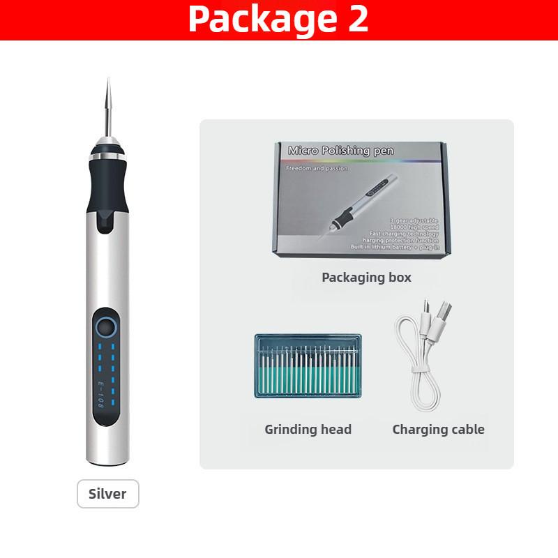 

Small Electric Grinder 3-speed Adjustable Drilling Machine Handheld Electric Polishing Pen Carving Hardware Tools Silver Set A
