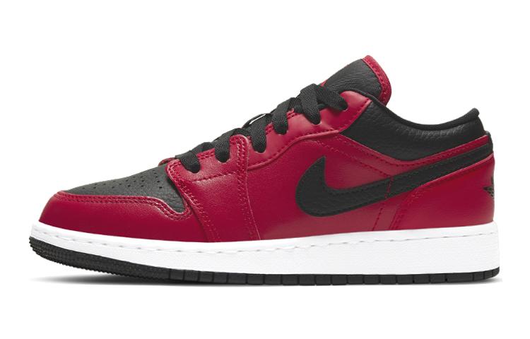 Jordan 1 Low Gym Red Black Pebbled GS 553560-605 35.5