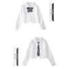 Early Autumn Women's Long-Sleeve White Japanese JK College Style Accordion Pleat Shirt