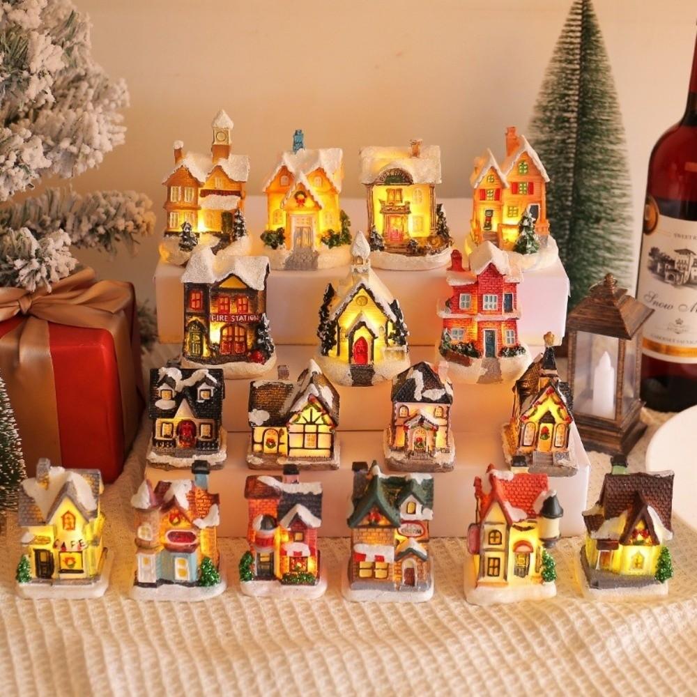 Christmas Micro Landscape Model Resin Miniature House Decor New House Ornament Festive Decor