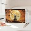 Witch Pumpkin Pattern Bag Storage Bag, with Smooth Zipper, Thickened Polyester Large Capacity Zipper Cosmetic Halloween Printed Pouch
