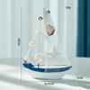 Mediterranean Style Sailing Boat Model Handmade Nautical Decor Miniature Sailboat  Party Decoration