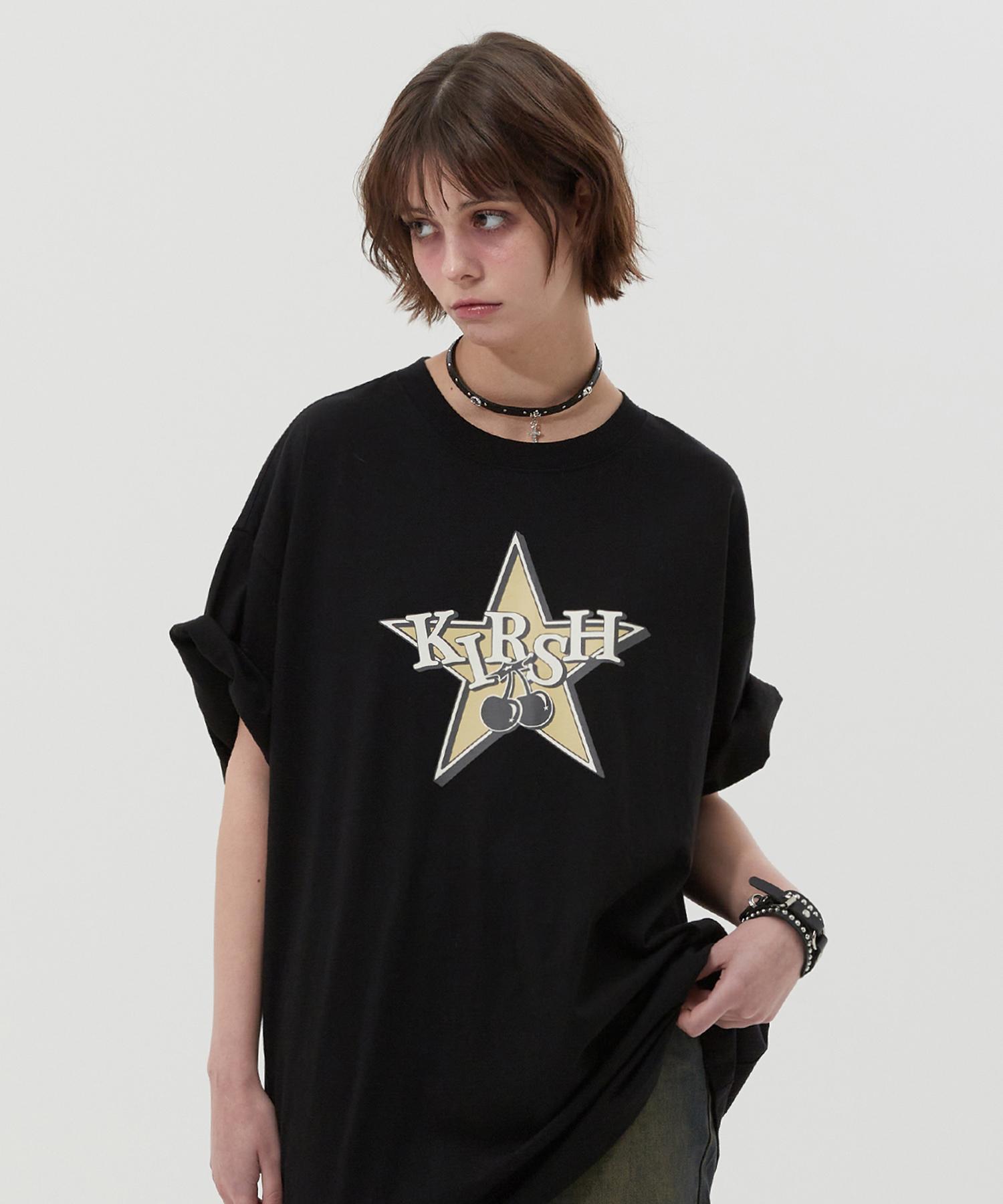 Kirsh Rock Cherry Graphic Loose Fit T-Shirt [Black] 1