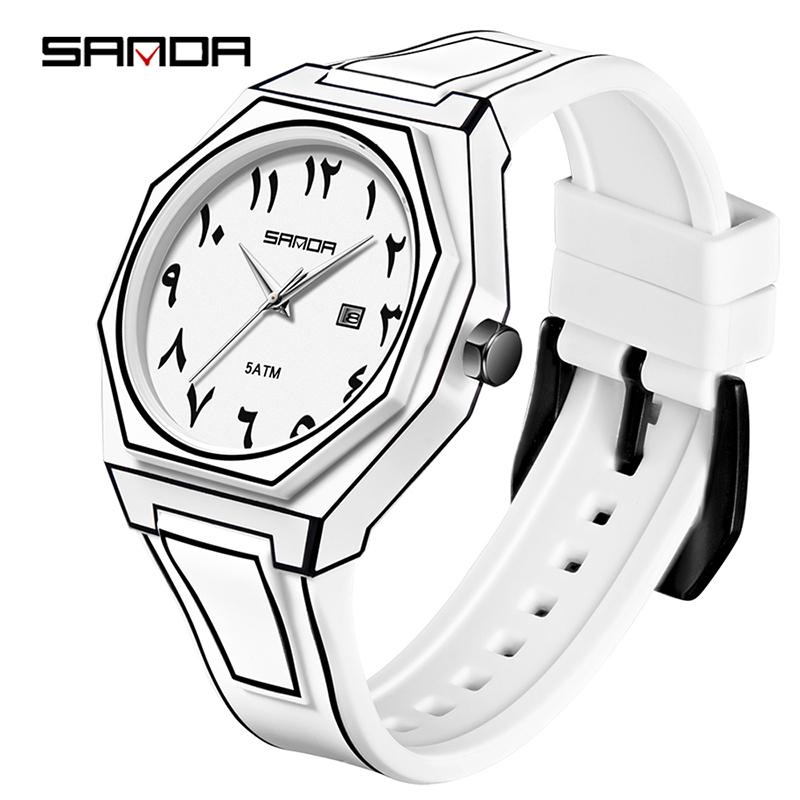 SANDA Top Brand Luxury Men's Quartz Watch Waterproof Calendar Luminous New Design Creative Series Luxury Luminous Man Wristwatch