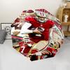 San Francisco 49ers LOGO Print Automatic Umbrella, 8 Rib Iron Frame, Plastic Handle, Suitable for Outdoor Travel &Daily , Ideal Gift