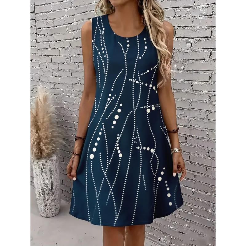 Fashion Women's Sleeveless Dress 3D Casual Color Printing Casual Dress