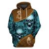 Autumn Vintage Hoodie Men Skull Flaming Graphic 3D Print Hip Hop Style Casual Men's Long Sleeve Oversize Comfortable Clothing