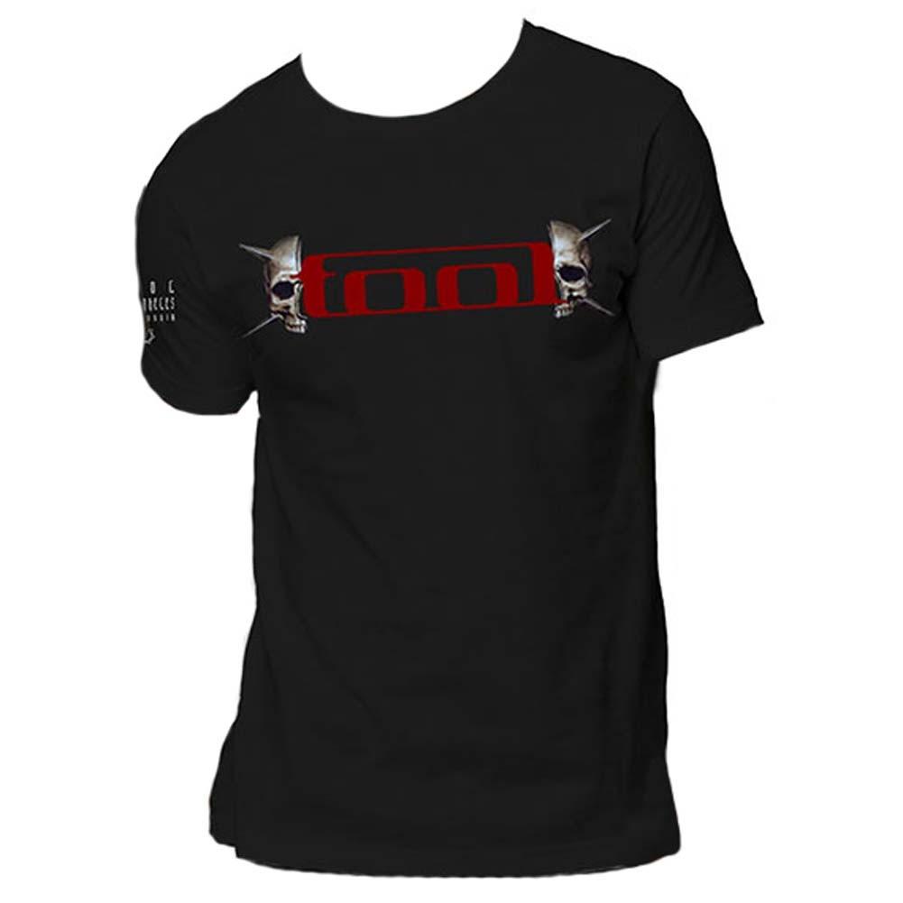 Men s Tool Skull Spikes (Back & Sleeve Print) T-shirt Medium Black S
