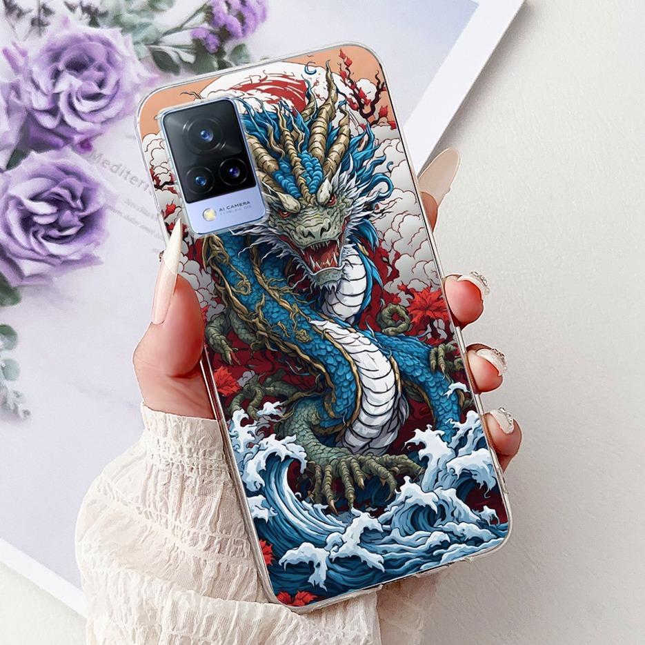 For Vivo V21 4G Case V2066 V2108 New Luxury Flowers Painted Cover Soft Slim Phone Case For Vivo V21e V2061 V 21 VivoV21 e Fundas