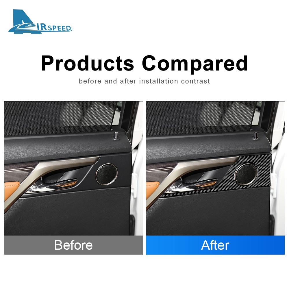 Real Carbon Fiber Sticker For Lexus RX350 RXH450 2016- Car Inside Rear Door Handle Interior Trim Styling
