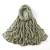 Muslim Modal Hijab Cotton Rayon Scarf for Women Double Stitching Wide Edge Rayon Shawl Islamic Thin Soft Viscose Turban Headband
