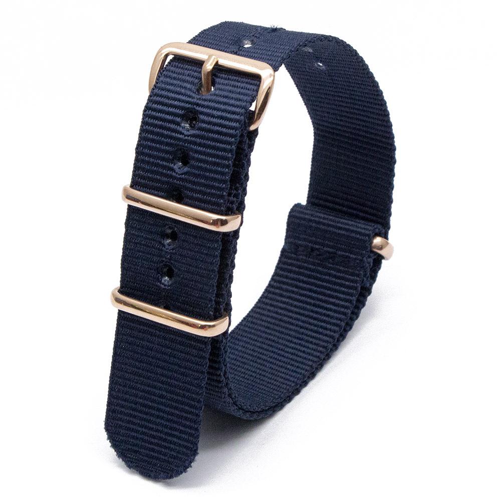 Rose Gold Buckle Nylon Watch Strap - Canvas Replacement for DW Watches