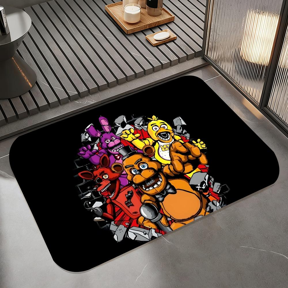 Five N-Nights at Freddy's Floor Mat Diatomite Bath Mat, Quick Dry Absorbent Non-Slip Door Mat