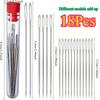 18pcs Multi-Functional Large-Eyed Needle Set, Home Hand Sewing Needles, Special Large-Hole Needles for Elderly Quilting