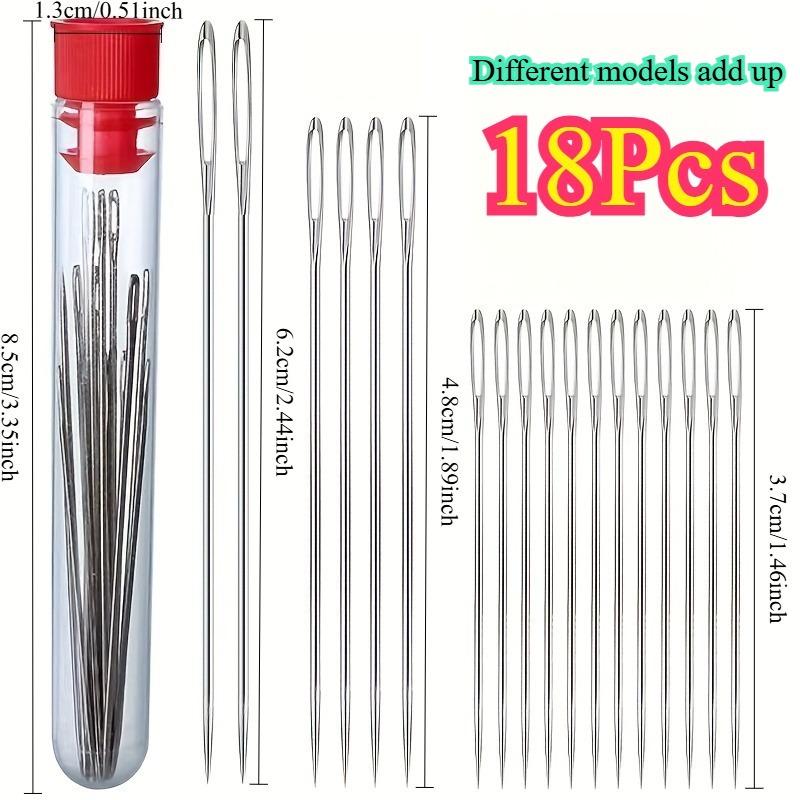 18pcs Multi-Functional Large-Eyed Needle Set, Home Hand Sewing Needles, Special Large-Hole Needles for Elderly Quilting
