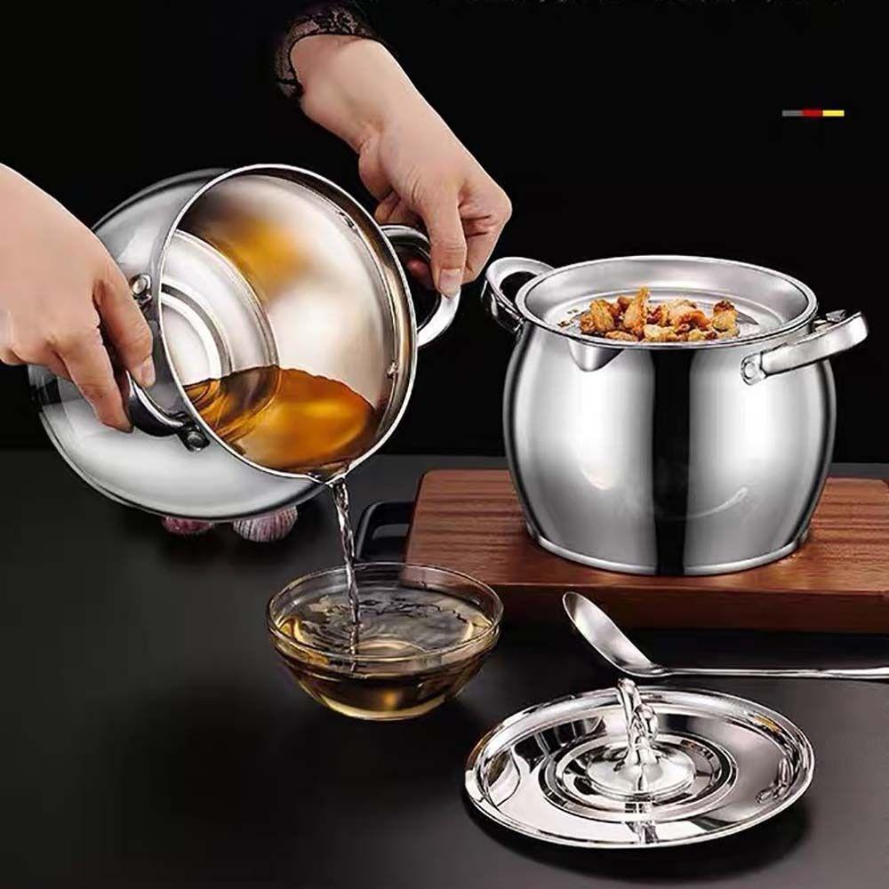 Stainless Steel Oil Filter Pot 1.5/3.5L Oil Pot New Oil Bottle  Kitchen