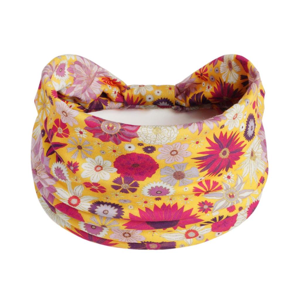 Bohemian Retro Print Yoga Headband: Wide African-Inspired Headscarf for Women