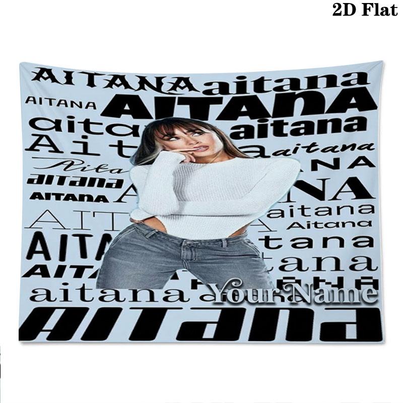 Aitana Name Wandteppich Ästhetischer Wandbehang Bedruckter Stoffdecke Dekorative Wandteppiche für Schlafzimmer Wohnzimmer Heimdekoration