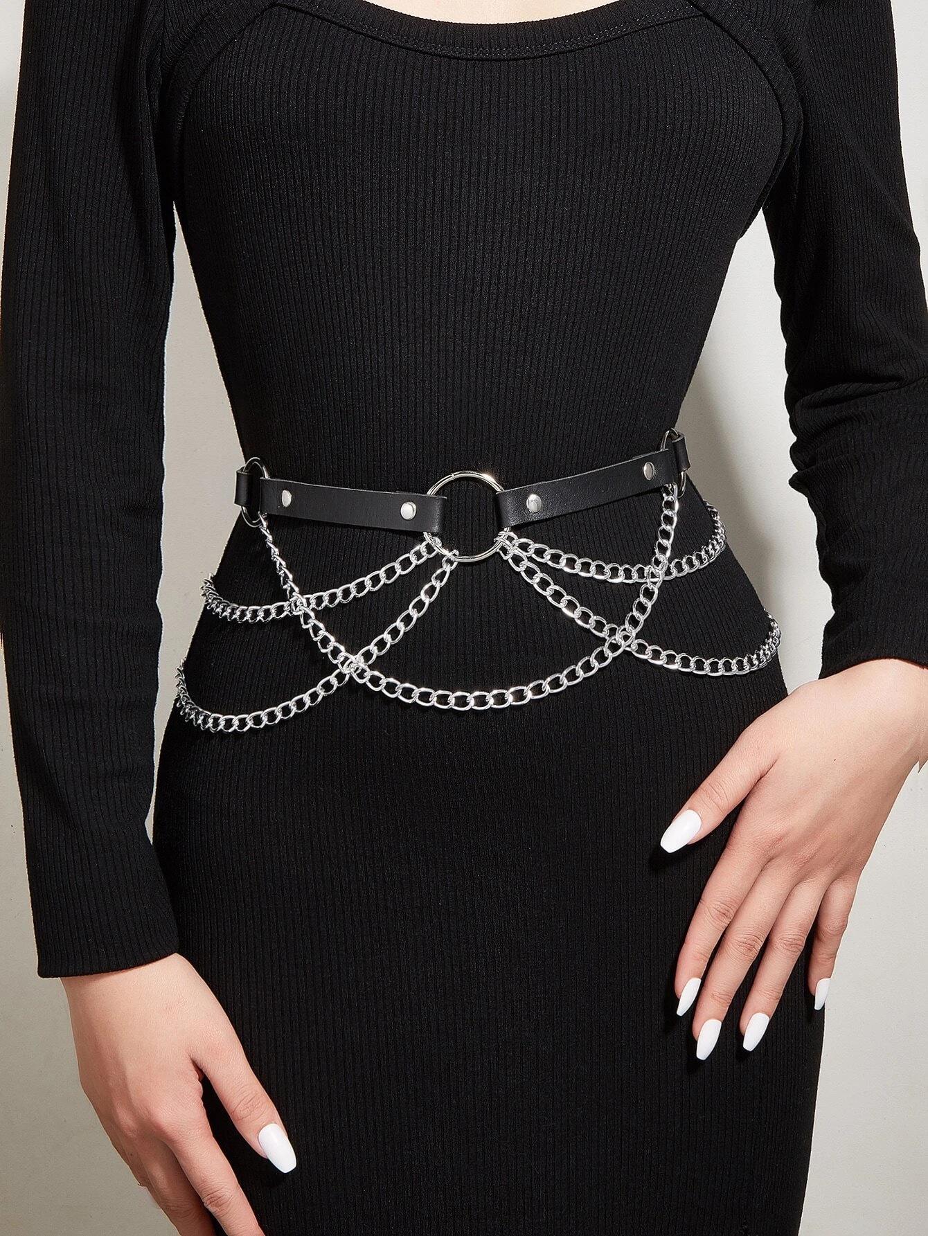 Europäischer Heiß verkaufter Leder Quasten Ketten Gürtel - Mode Accessoire für Damen