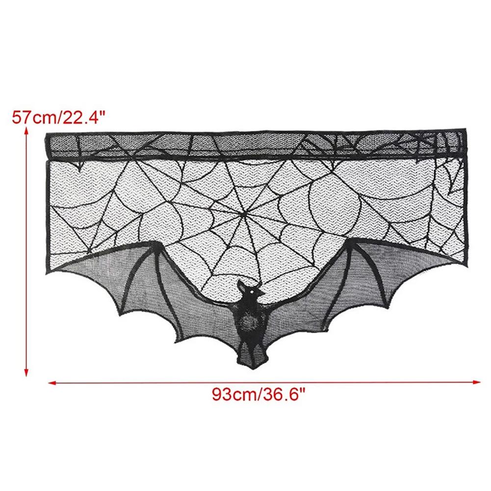Black Lace Halloween Spiderweb Table Runner - European & American Style