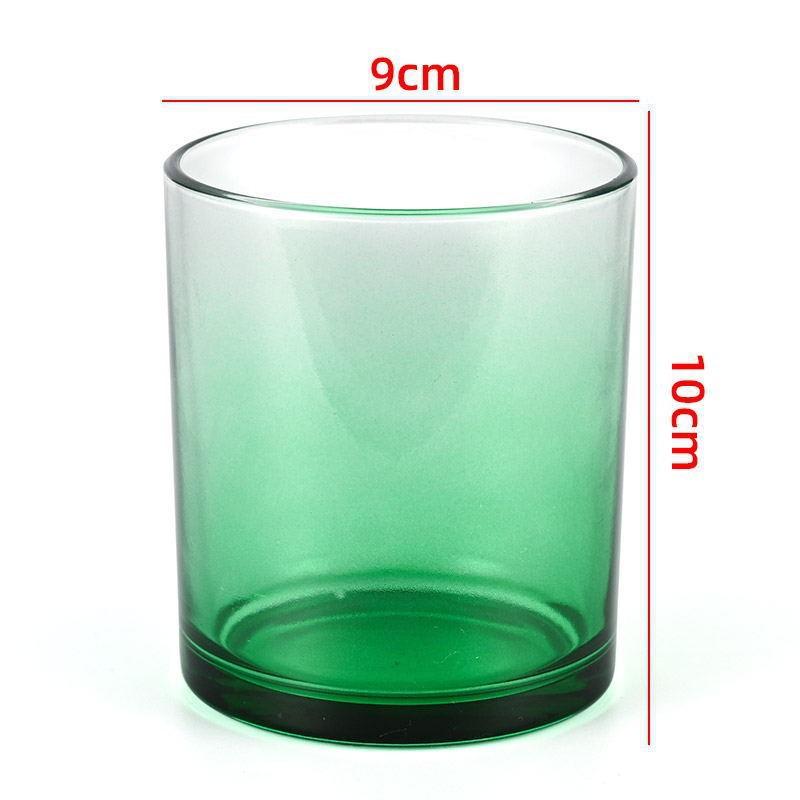Colored Glass Aroma Candle Jar with Lid