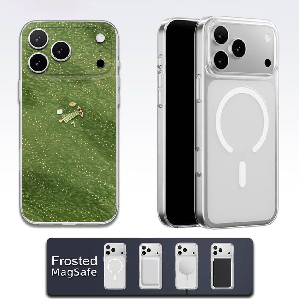 

Чехол для телефона Луг Милая Девочка Кошка Собака для iPhone 17,16,15,14,13,12,11,Pro,Max,Plus,E,Air,Mini Magsafe Прозрачный iPhone13mini