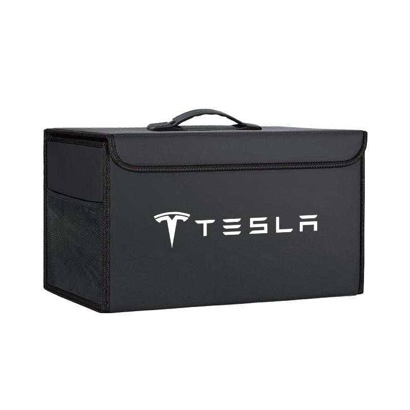

Car Trunk Leather Storage Box Auto Interior Organizer Accessories For Tesla Model 3 Model S Model X Model Y Cybertruck Roadster