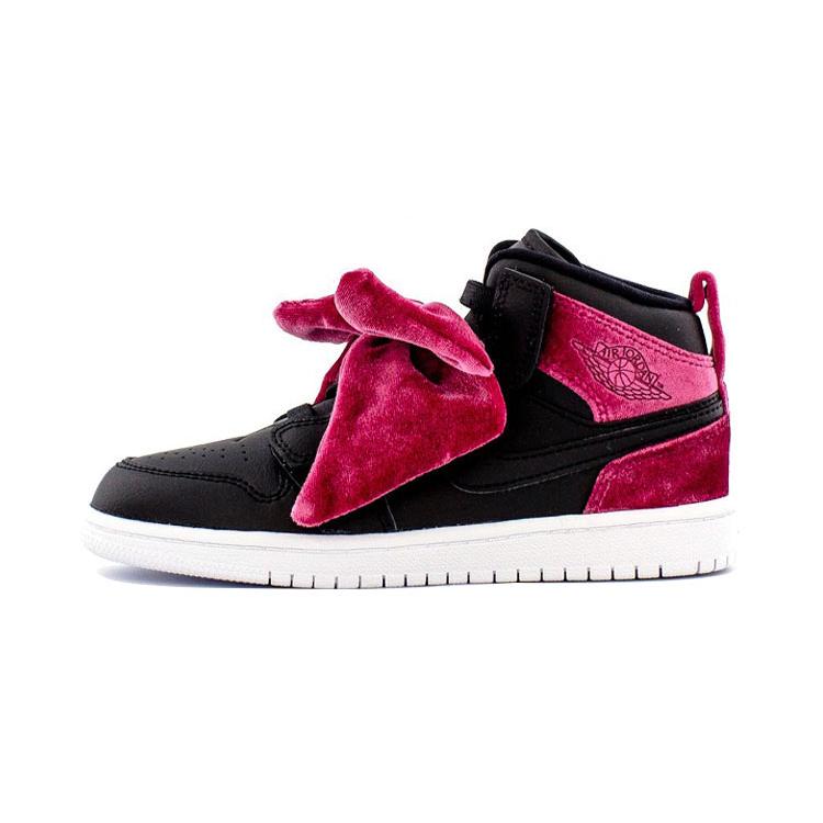 

new Jordan 1 Mid Bow PS Black Noble Red 35