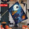 2D Flat, 2D Flat Halloween Trick or Treat Party_ Garden Flag_2-28x40 Inch Outdoor Garden Flag Double-sided Home Decoration Courtyard Decoration Outdoo
