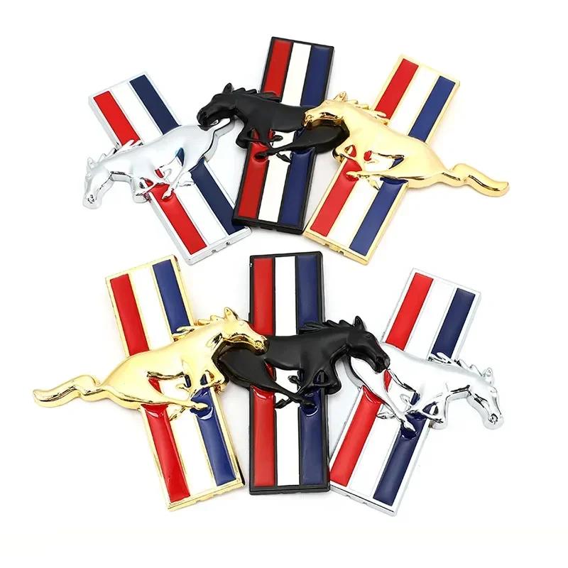 1 Pair Car Fender Side Stickers Rear Emblem Badge Horse Logo for M/ustang Focus Fiesta Kuga Edge Sh/elby GT Explorer Fusion