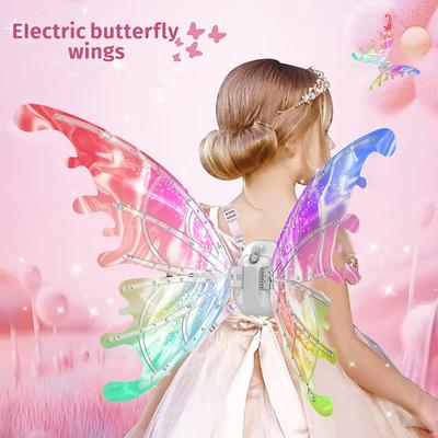 Children Electric Butterfly Wings Elf Wings Costume Magic Led Bats Wing Cosplay Dress Up for Kids Birthday Gift Toys