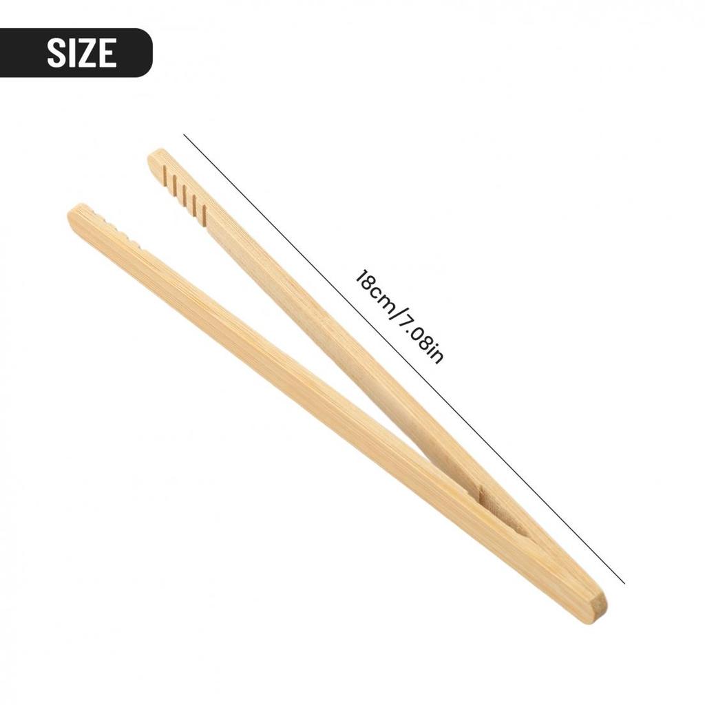 2Pcs Wooden Food Tongs for Toast Salad and Ice Tea Practical Kitchen Tool