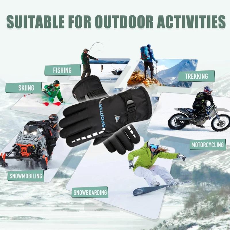 Winter Cycling Gloves Waterproof Antislip Outdoor Sports Ski Cycling Motocycle Warm Gloves Unisex Moto Equipments Accessories 6