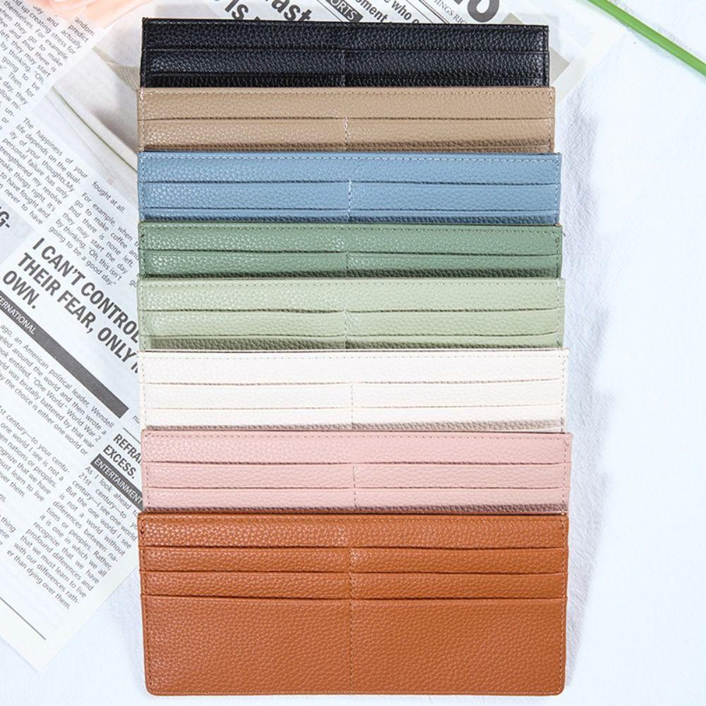 Solid color Credit Card Holder Korean Style Zipper Coin Purse Fashion Long Wallet  Women