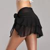 Women Solid Color Bandage Beach Bikini Cover Up Swim Skirt Ruffled Wrap Sarong
