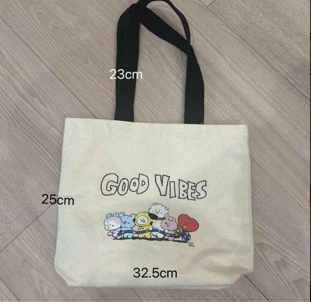 BT21 Tote Cloth Bag 2 types/ Good Vibes/ Born To Be A Star/ Authentic Official Goods, KPOP, KBeauty
