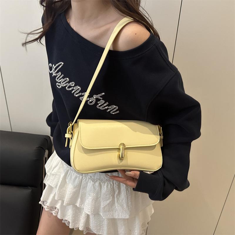 Solid Color Pu Women Underarm Shoulder Bag Casual Fashion Daily Commute Shopping Bag