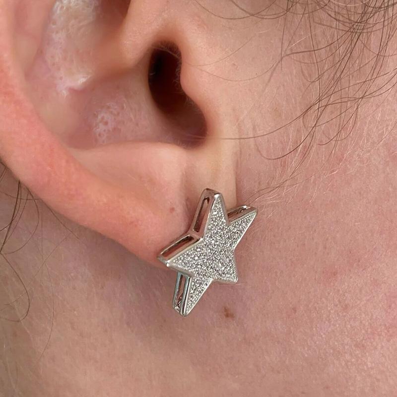 Asian Style Star Earrings Female, Sweet Cool Star-shaped Personalized Stud Earrings Chic Fashion Niche Super