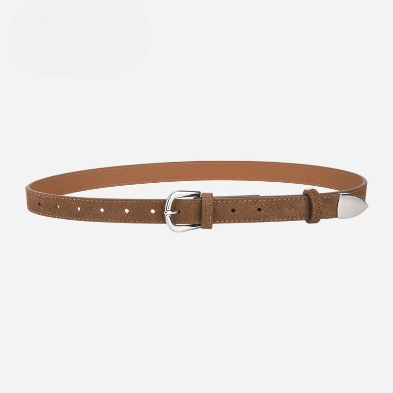 Korean Style Matte Retro Women's Belt Alloy Pin Buckle Four Seasons Versatile Jeans Casual Decorative Leather Trousers Belt for Women