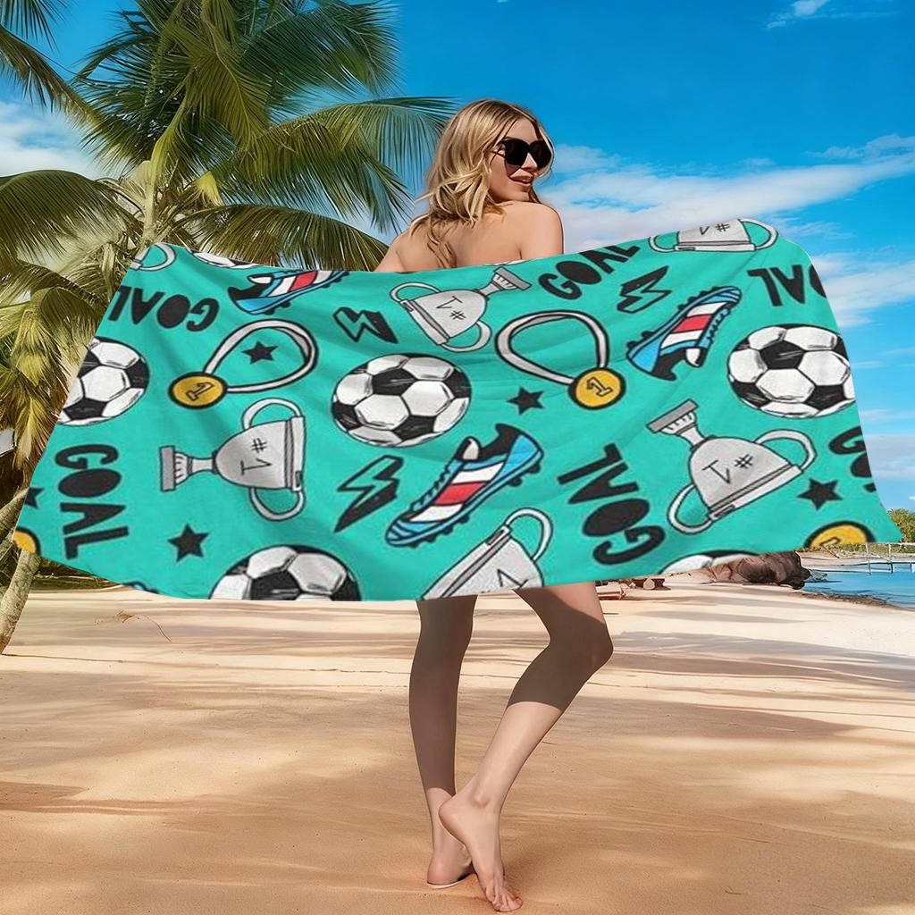 1st Football Medal Beach Towel Quick-drying Super Absorbent Suitable for Swimming Beach Pool Gym Summer Gift for Friend Family