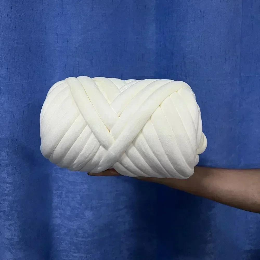 1KG Samt Füllung Chunky Riesen Garn 3cm Dick Handgemacht Wolldecke Linie DIY Handstricken Schal Garn Häkeldecke Teppiche