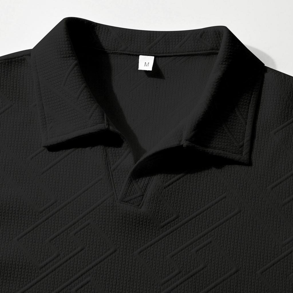 Herren Gestreift Einfarbig V-Ausschnitt Oberteile Herren Sport Kurzarmshirt