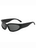 1pc Cyber futuristic silver Y2K Millennium personality fashion glasses MEN'S GLASSES WOMEN'S GLASSES