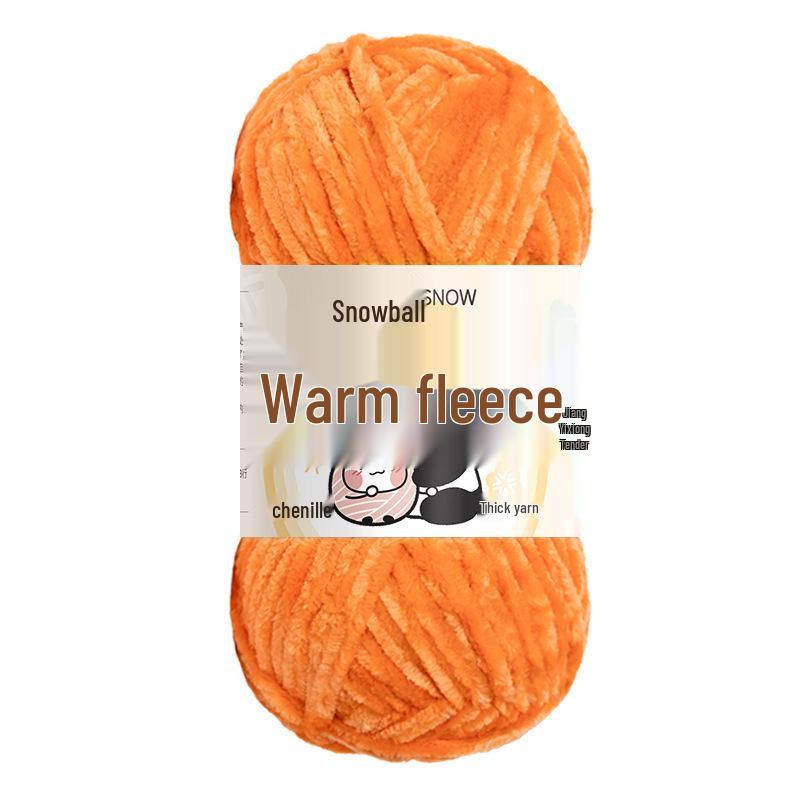 Jiate Snowball Chenille Yarn: Cozy, Thick, Fluffy Yarn for DIY Crochet, Gold Velvet Knit, Shoes, and Scarf Projects.