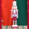 Classical Wood Cake Hat Nutcrackers Soldier 38cm Holiday Decorative Figurine for Mantle and Table Centerpieces Decors