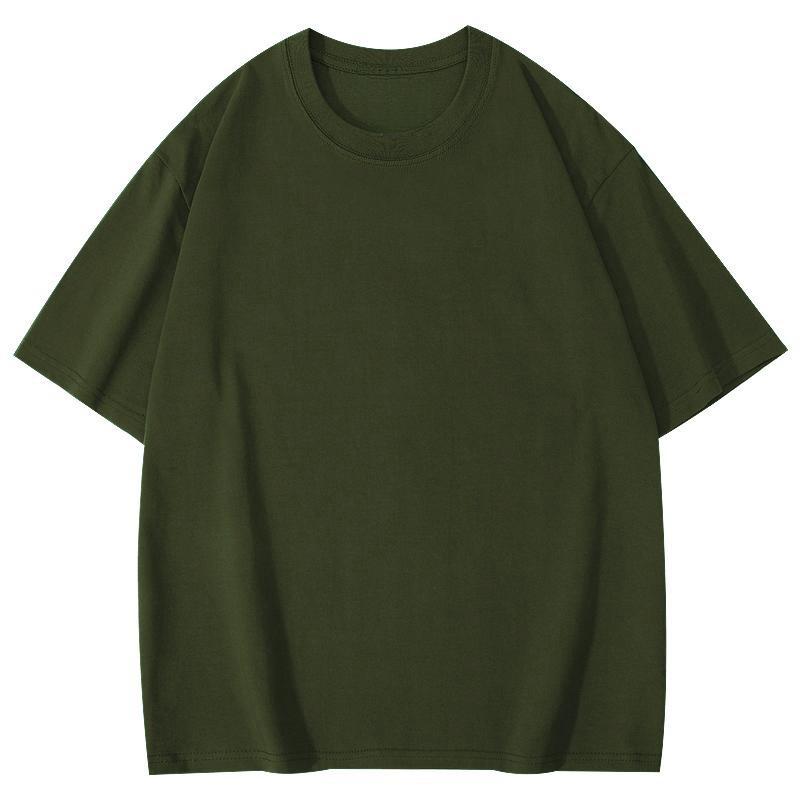 280G Heavy Cotton Short-Sleeve Dropped Shoulder Solid Color T-Shirt for Couples