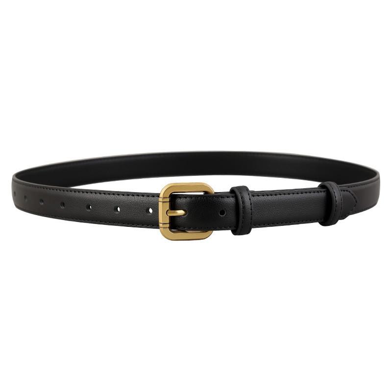 Womens Classic Leather Waistband With Metal Pin Closure For Office And Daily Use