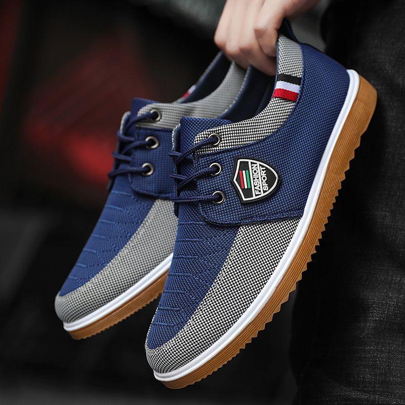 Men's Casual Shoes Lightweight Spring Autumn Canvas Male Shoe Flat Sneakers On Sale Adults New In Promotion Size 44 Non-leather