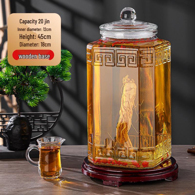 Luxury Sealed Wine & Baijiu Soaking Jar with Faucet for Household Use